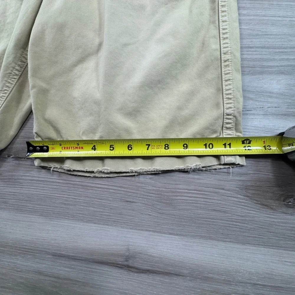 Vtg Y2K American Eagle Khaki Utility Shorts Mens 33 Distressed Raw Hem‎ Gropcore